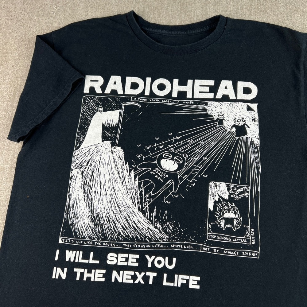 Radiohead I Will See You in the Next Life T Shirt Mens Large Black Ice Caps
